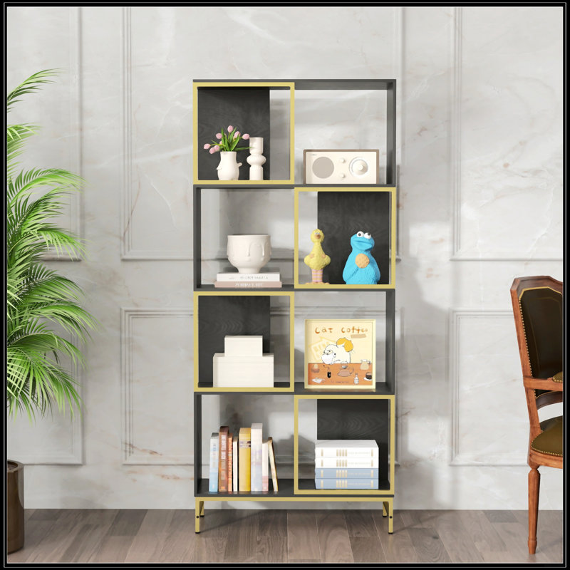 4-Tier Bookcase, Black/Gold