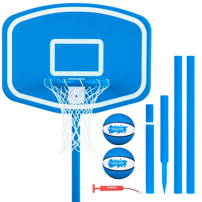 48" Blue Durable In-Ground Poolside Basketball Hoop Set