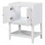 Base de meuble-lavabo 24 po seulement, structure en bois massif, armoire de rangement pour salle de bain avec portes et tablette ouverte, gris-93910268
