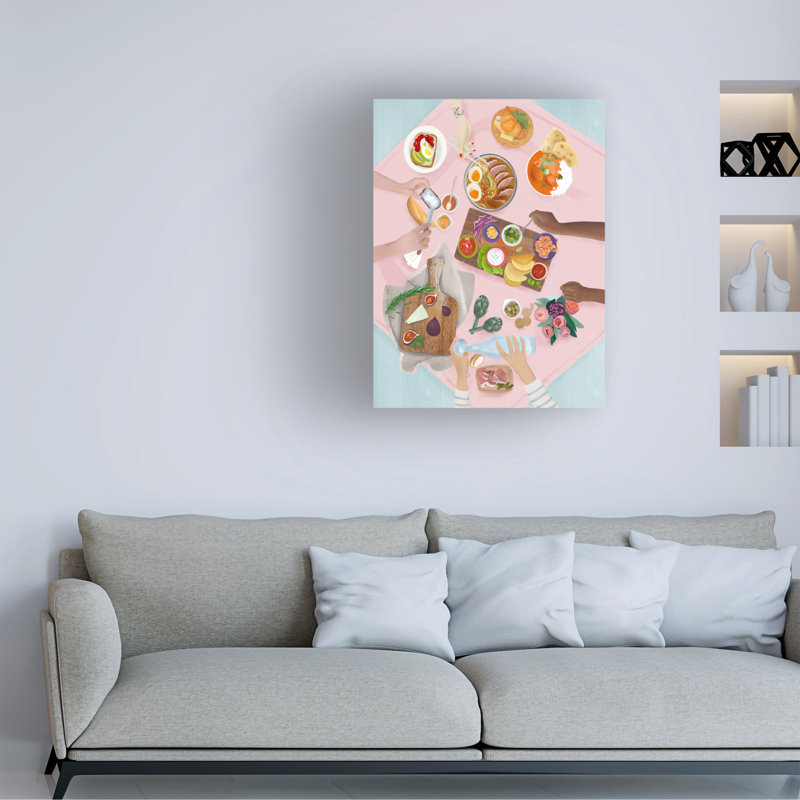 Brunch sur toile, H 19 po x l 14 po x P 2 po