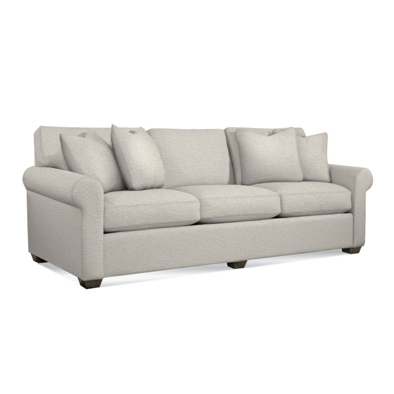 Bedford Upholstered 98'' Sofa, Black , White Performance Fabric; 0851-94