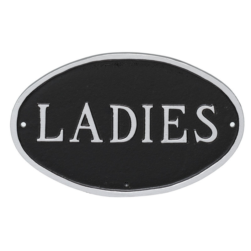 Plaque de jardin pour dames, Noir / argent