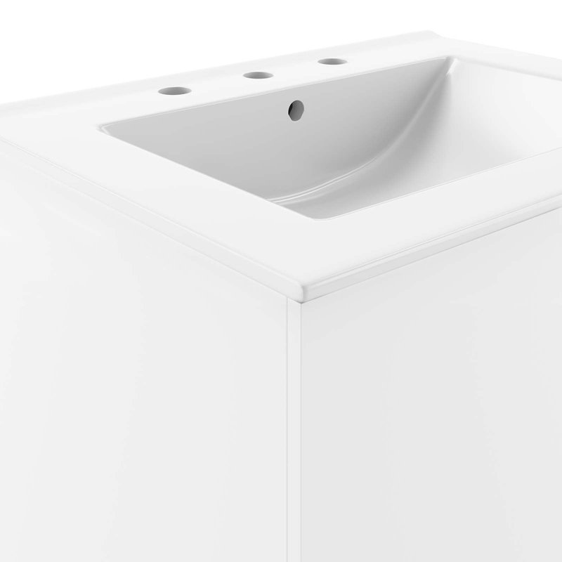 Modway Vitality 24" Bathroom Vanity, White, White