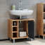 Harek 60cm Single Bathroom Vanity Base Only in Brown/Black