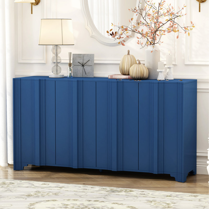Solace 4-Door Sideboard with Adjustable Shelves, Navy Blue