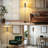  68.5" Standing Floor Lamp Brown floral Leopard seamless Dimmable Metal Pole Lamp with Linen Lampshade LED Bulb Included