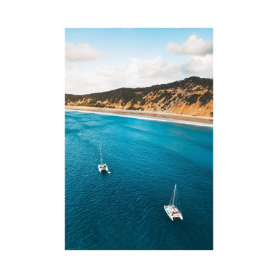 Coloured Sands Beach Boats 1 Piece Wrapped Canvas Wall Art