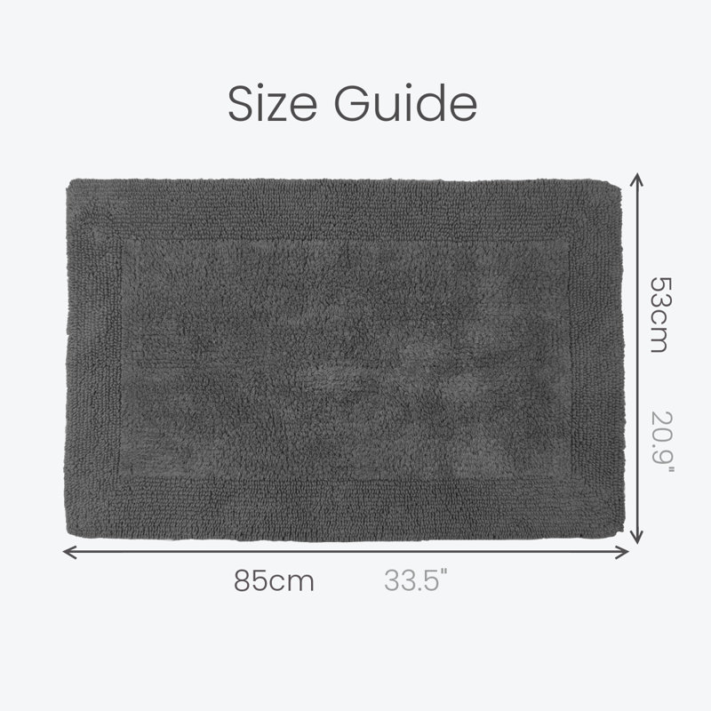 Ruthann Cotton Reversible Bath Mat, Charcoal