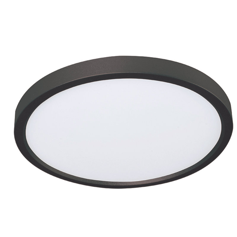 Plafonnier encastré à 1 lumière Akifa, Noir, H 0,67 po x l 5,31 po x P 5,31 po