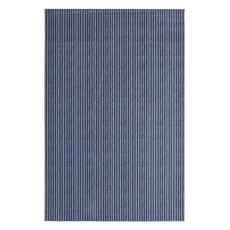  Washable Area Rug 9x12 Living Room Floor Carpet Non Slip Modern Stripe Rug Non-Shedding Velvet Rug Blue Tones, Blue