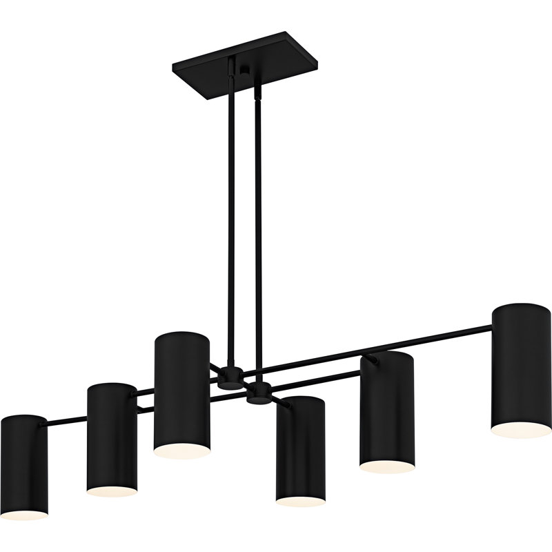 Lustre linéaire à 6 lumières Foreland, Noir mat
