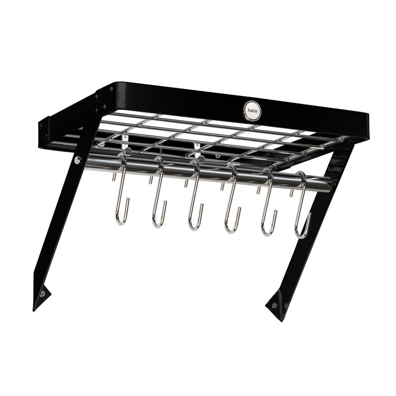 Metro Metal Wall Mounted Pot Rack, Black