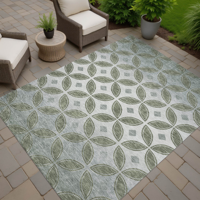 Machine Washable Indoor/Outdoor Lockway ACN2423 Geometric Rug, Rectangle 5' x 7'6"