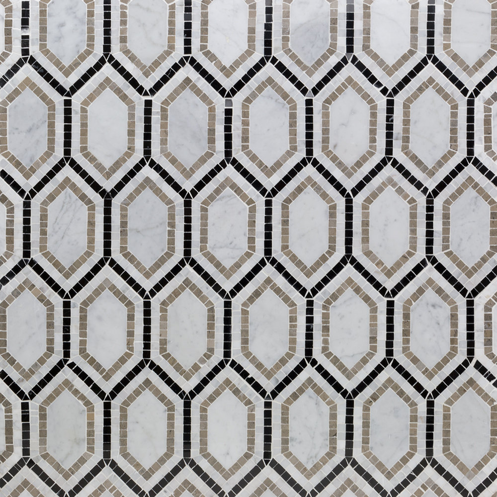 Infinite Marble Honeycomb Wall & Floor Tile Bond Tile 