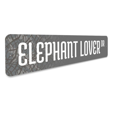 Plaque en aluminium «Elephant Lover Street»