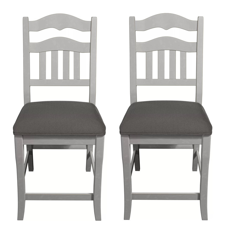 Ensemble de 2 chaises à hauteur de comptoir en bois massif