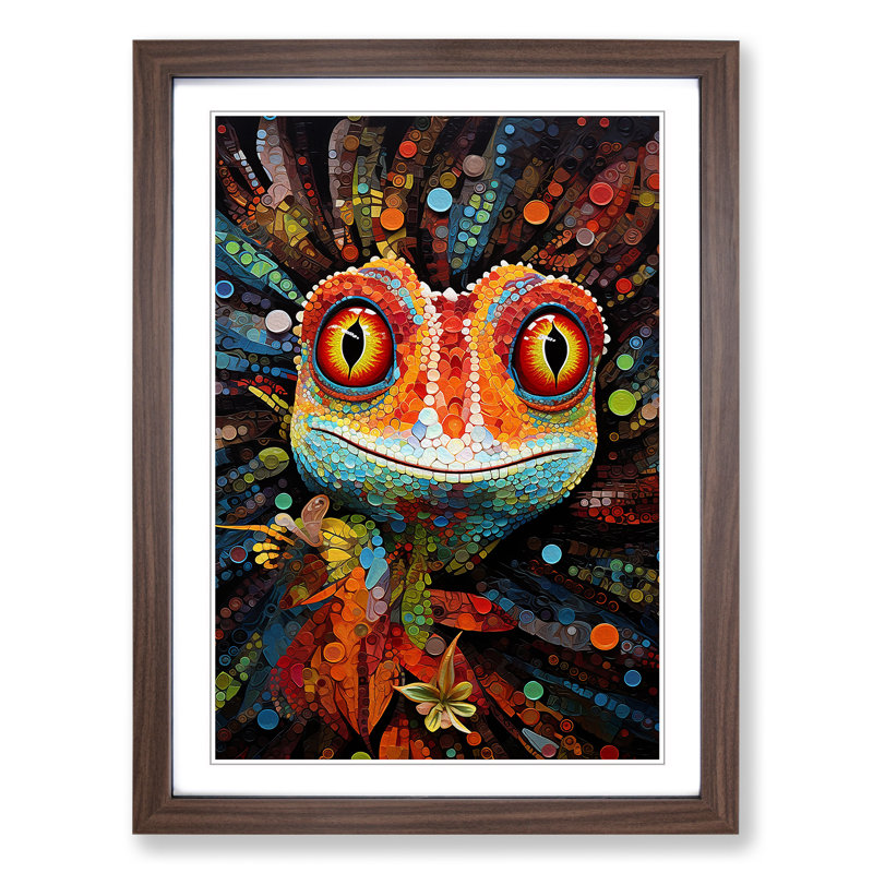 Single Picture Frame Print on Wood, Walnut Framed, 64cm H x 46cm W