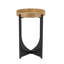 Table d'appoint charmante à plateau supérieur avec base géométrique élégante pour espaces polyvalents