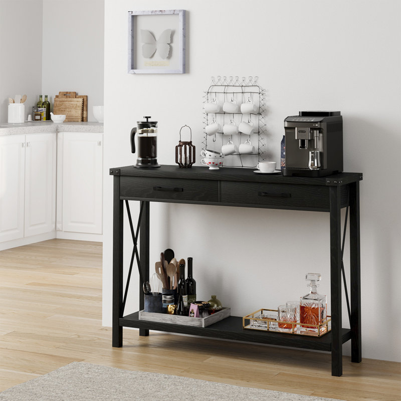 110cm Console Table, Black/Black