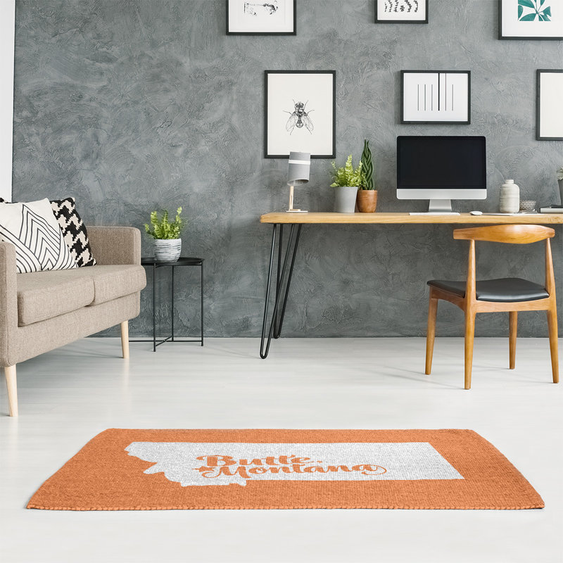 Tapis de zone orange butte montana, Rectangle 5 pi x 7 pi