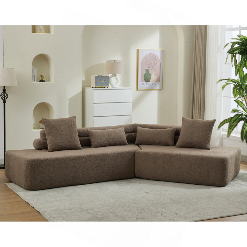 Canapé modulaire rembourré Boneless, Brun