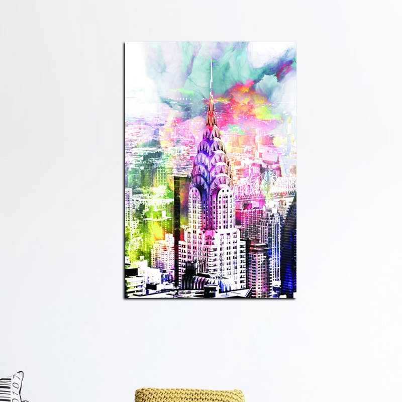 Art mural en verre trempé New York, 24 po x 36 po