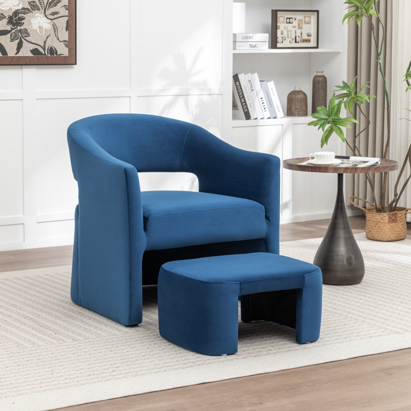 Fauteuil demi-tonneau avec repose-pieds Kyah, Mauve