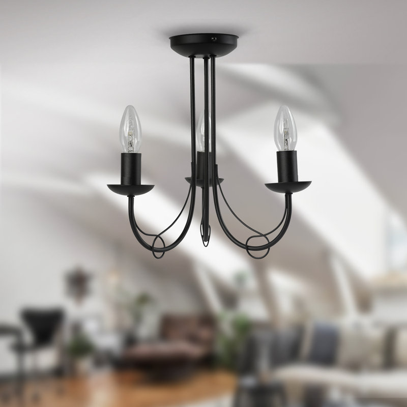Kenda Semi Flush Mount, Matte Black