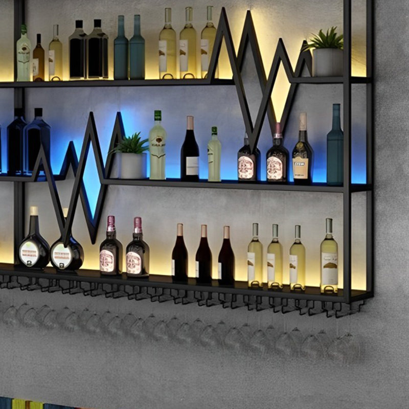 Soundwave Wall Mounted Wine Rack, 47.2" H x 94.4" W x 7.8" D