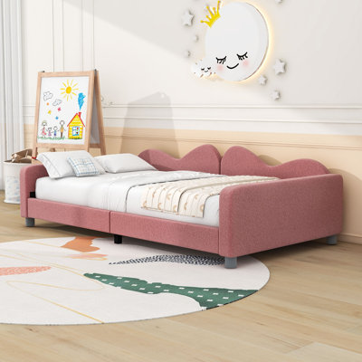 Genella Chic Twin Size Upholstered Daybed with Cloud-Shaped Backrest by Latitude Run