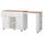 85.5" Kitchen Island with Extendable Dining Table, Kitchen Storage Table with 3 Side Open Shelves, Rolling Kitchen Island with Power Outlet, 3 Drawers, 2 Doors, for Kitchen, Dining Room-2093571457