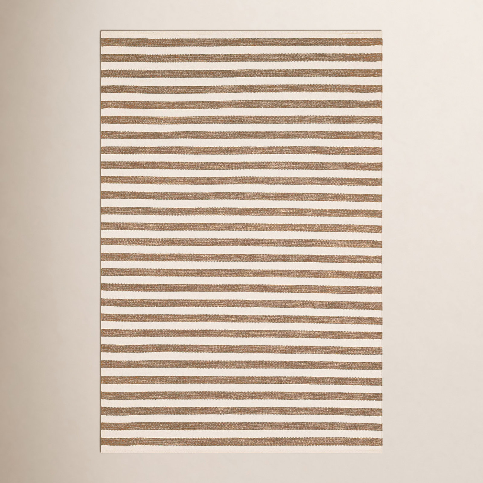Renelso Natural Ivory Hand-Woven Wool Rug, Rectangle 4' x 6'