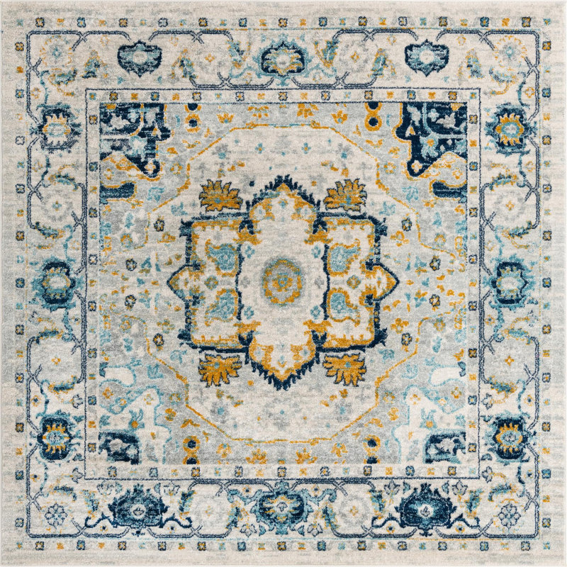 Ikat Indoor Rug, Square 7'10" x 7'10"