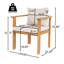Chaise de salle à manger d'extérieur en bois d'acacia Kaja, structure en teck avec coussin beige, ensemble de 2