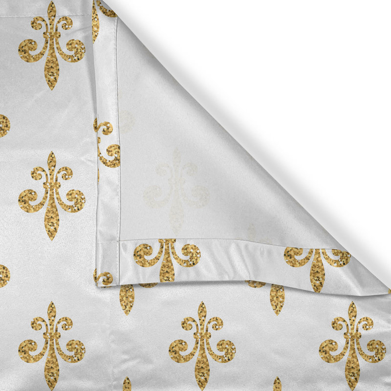 Rustic curtain, European lily, yellow and white