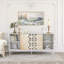 Cabine de style Mid-Century blanc avec porte unie évidée