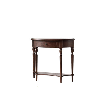 39.37"American-style solid wood walnut-colored entrance table storage rack
