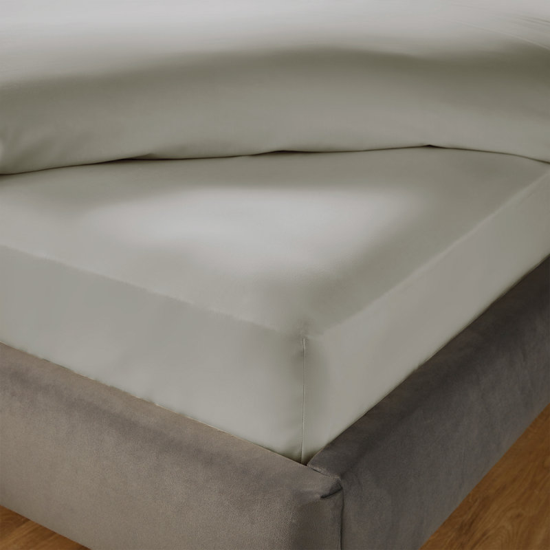 Silentnight Pure Cotton 200 TC Extra Deep Fitted Sheet, Grey, Single (3')