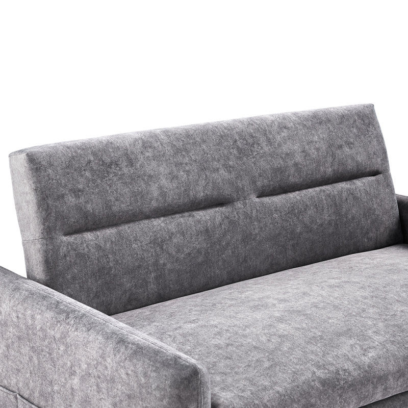 Canapé-lit de 55,1 po avec canapé-lit et dossier ajustable Modern, Gris