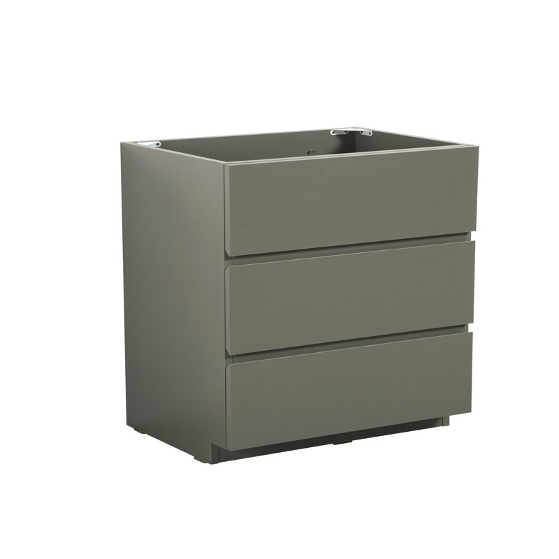 Sans armoire de plancher sans bassin - gris. 3 tiroirs préassemblés. Élégante sensation grise. Maximisez le rangement. Fonctionnement silencieux en douceur. Poignée ergonomique. 35,99 po de diamètre, 18,3 po de largeur, 33,22 po de hauteur et 97,91 lb 39 po P 21,4 po