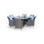 Paquette 6 - Person Wicker Patio Dining Set with Round Table , Cushions Included-1567833779-1567833776