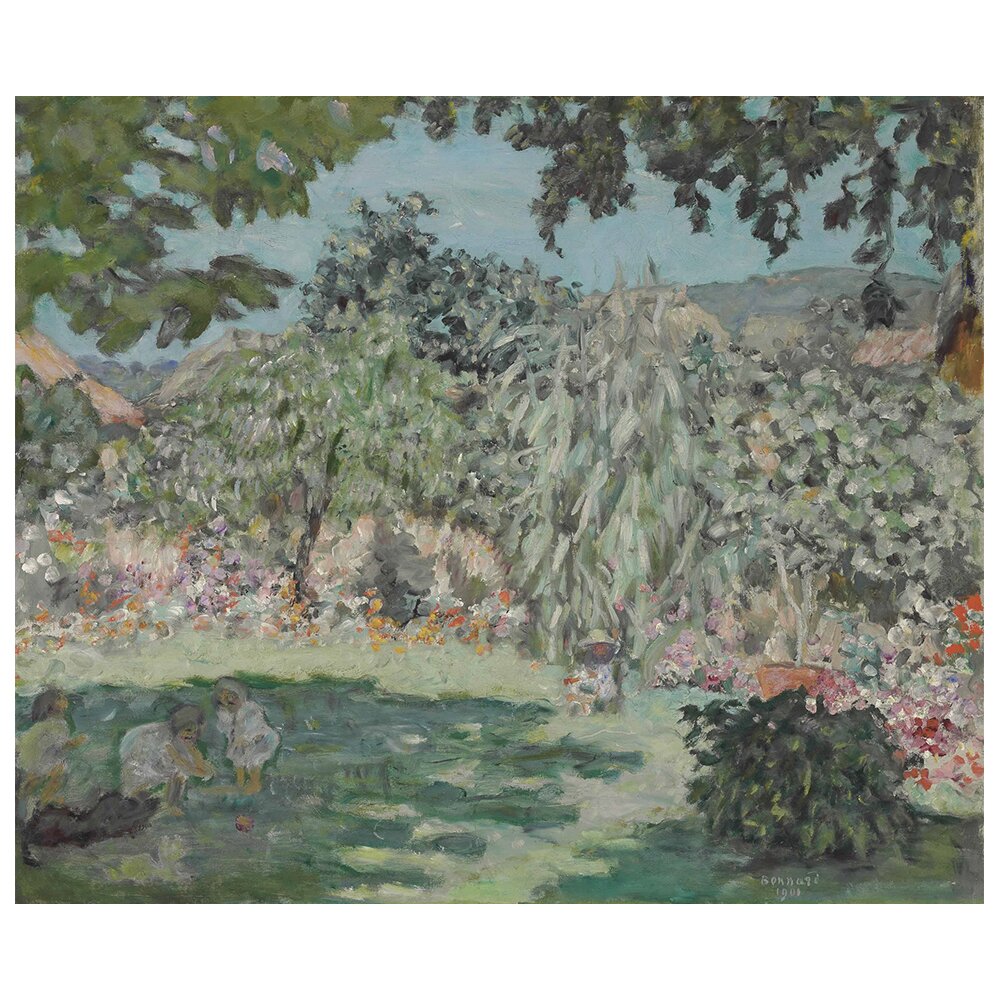 Gerahmtes Leinwandbild Jardin En Dauphine von Pierre Bonnard