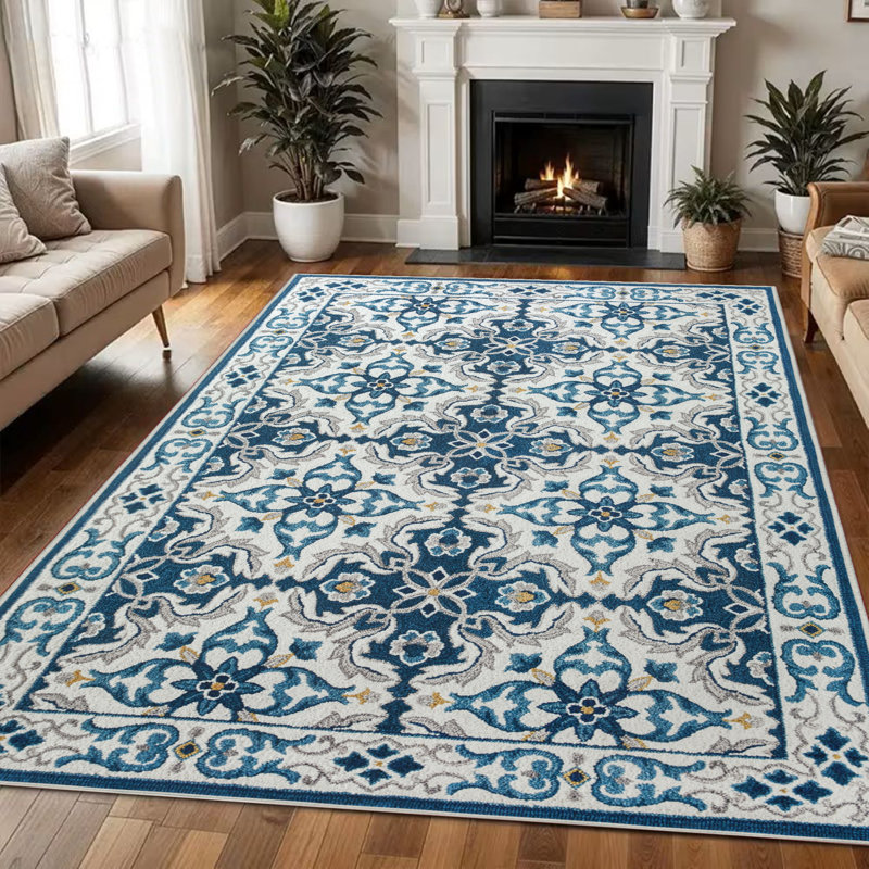 Luxury Vintage Printed High Low Pile Area Rug Soft Durable Non-Slip Carpet, Rectangle 40 x 60 cm
