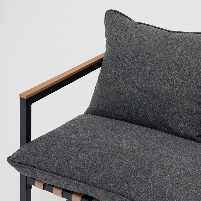 Blazewood 2 - Person Seating Group with Cushions, Grey