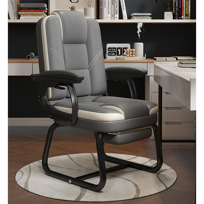 Metal leather office chair with foot pedals