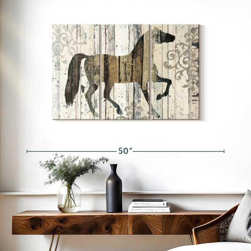 Cheval foncé Brampt filigrane, H 24 po x l 38 po