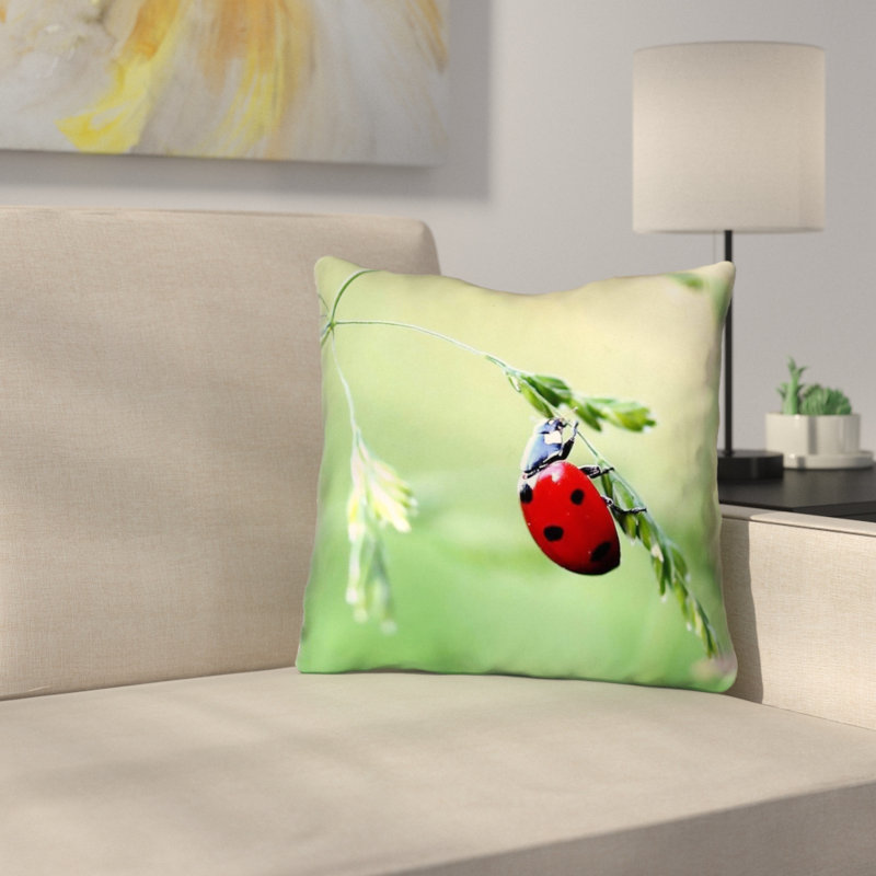 Coussin extérieur Myriam Ladybug, 16 po x 16 po