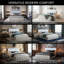 Apricot Velvet Ottoman Bed, RGB LED Headboard With Adjustable Height, European Double (140X200cm) & King (160X200cm) ,-1943562875