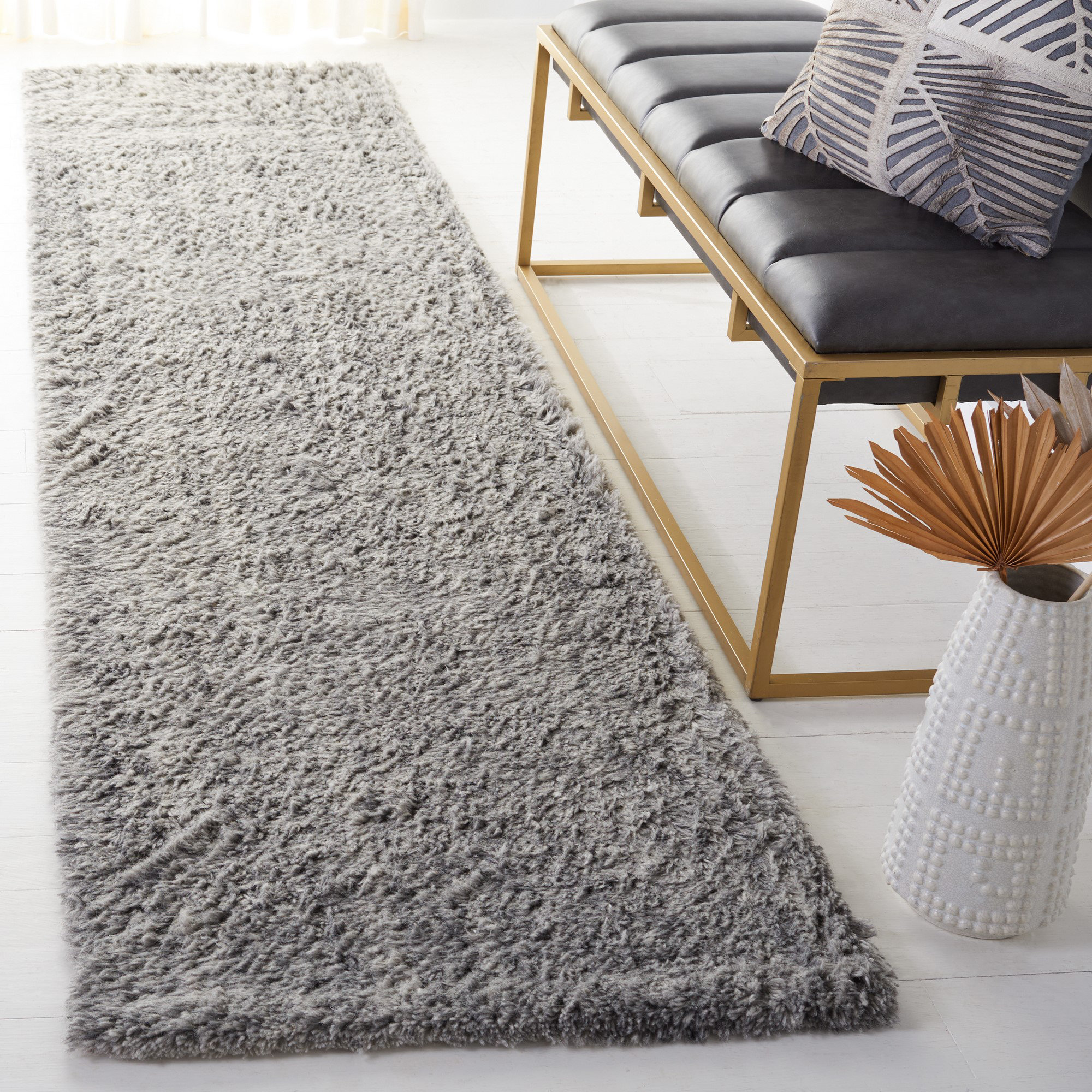 Standard One Color Rug Alcott Hill® Elizzie Hand Tufted Wool/Cotton Solid Color Rug in Grey ...