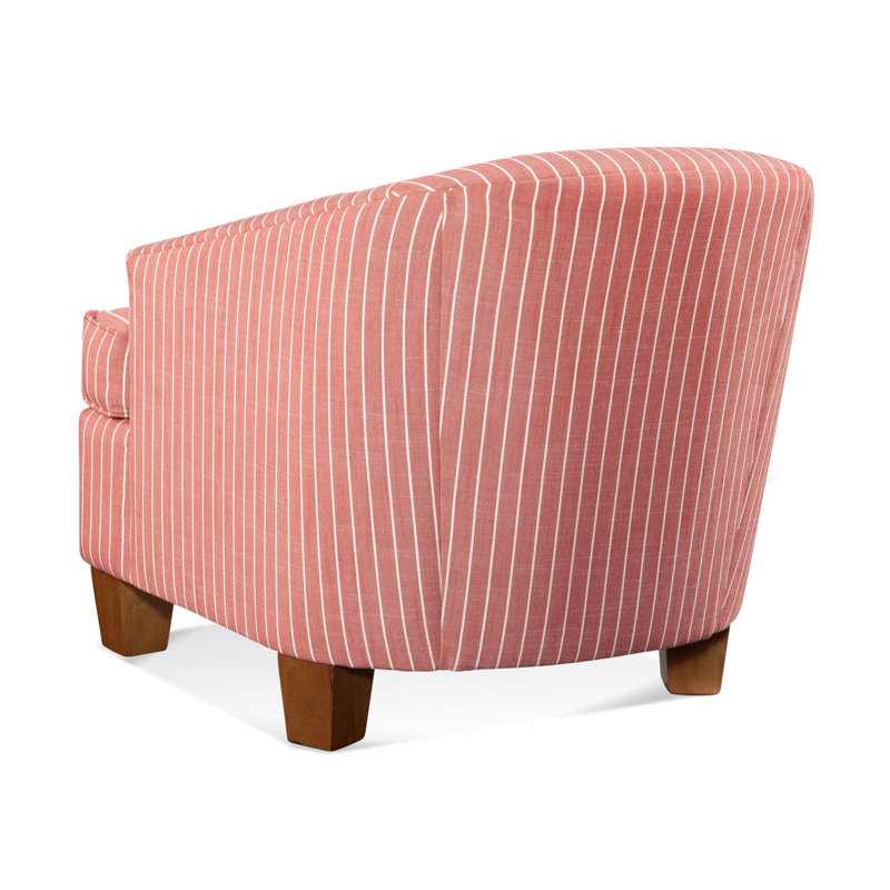 Mia Barrel Chair, Aged Barrel, Blue Buffalo Check